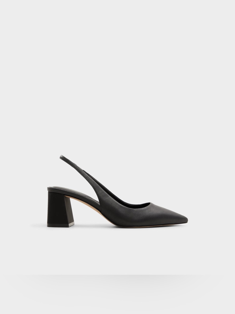 NWOT Aldo Black Pointed Toe Slingback Block Heel